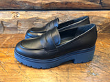 Gabor Women's Miley Loafer in Black Calf with Lightweight Platform Sole