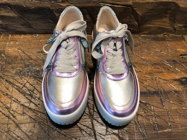 GABOR CAMI PLATFORM SNEAKER WITH PEARLIZED LEATHER IN PASTEL SHADES