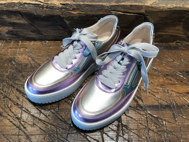 GABOR CAMI PLATFORM SNEAKER WITH PEARLIZED LEATHER IN PASTEL SHADES