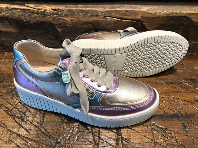 GABOR CAMI PLATFORM SNEAKER WITH PEARLIZED LEATHER IN PASTEL SHADES