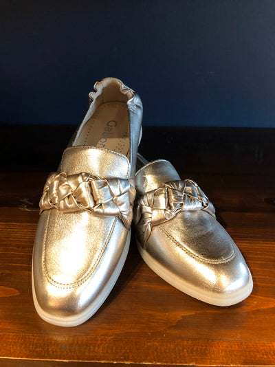 GABOR ELIZABETH LOAFER IN PLATINUM LEATHER