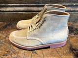 Alden x O & D Indy Boot in Light Tan Suede with Lightweight Ribbed Red Sole