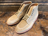Alden x O & D Indy Boot in Light Tan Suede with Lightweight Ribbed Red Sole
