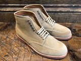 Alden x O & D Indy Boot in Light Tan Suede with Lightweight Ribbed Red Sole