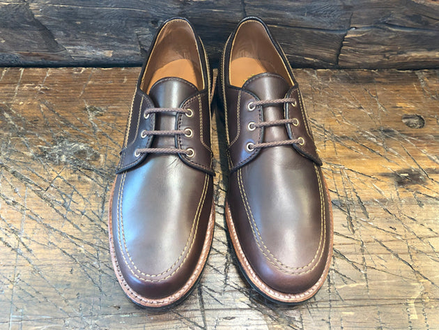 Alden Rover Moc 3 Eyelit Tie in Brown Chromexcel Leather with a Leisure III Sole