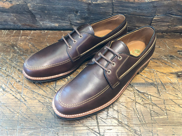 Alden Rover Moc 3 Eyelit Tie in Brown Chromexcel Leather with a Leisure III Sole