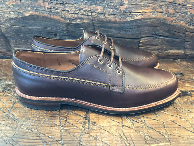 Alden Rover Moc 3 Eyelit Tie in Brown Chromexcel Leather with a Leisure III Sole