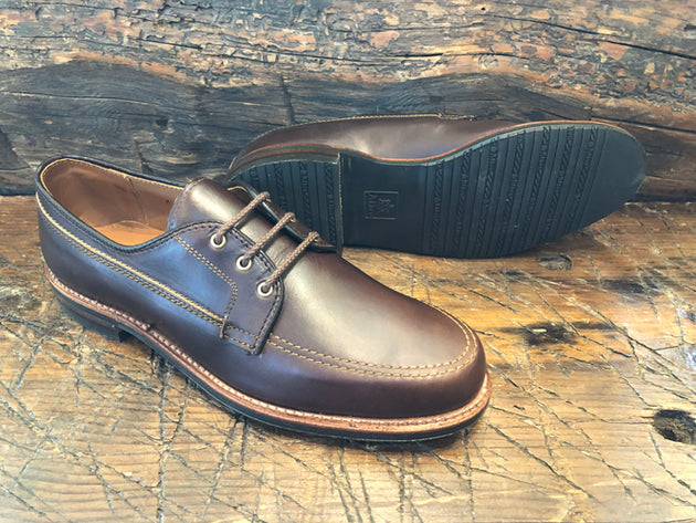 Alden Rover Moc 3 Eyelit Tie in Brown Chromexcel Leather with a Leisure III Sole