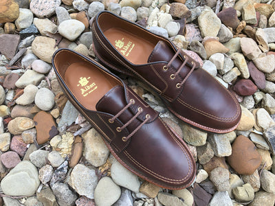Alden Rover Moc 3 Eyelit Tie in Brown Chromexcel Leather with a Leisure III Sole