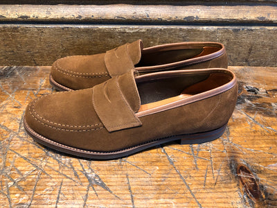 Crockett & Jones Harvard 2 Penny in Snuff Suede with City Sole