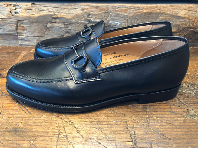 Crockett & Jones x O & D Hendon 2 Bit Loafer in Black Calfskin