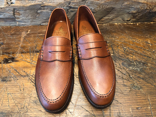 Crockett & Jones x O & D Seaton Unlined Penny in Tan Pebble Grain Calfskin