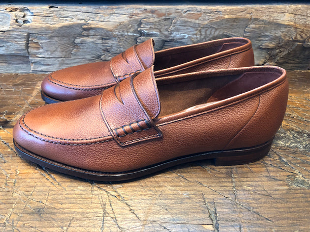 Crockett & Jones x O & D Seaton Unlined Penny in Tan Pebble Grain Calfskin