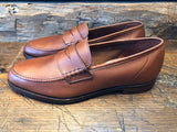 Crockett & Jones x O & D Seaton Unlined Penny in Tan Pebble Grain Calfskin