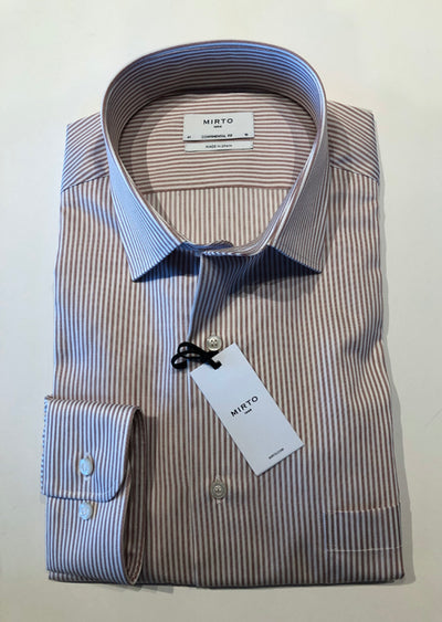 Mirto Dress Shirt with Burgundy Stripes