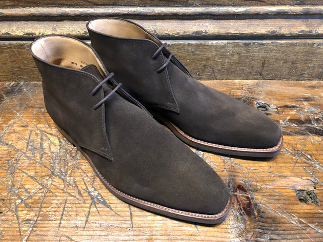 Crockett & Jones Tetbury Chukka in Dark Brown Suede with Dainite Sole