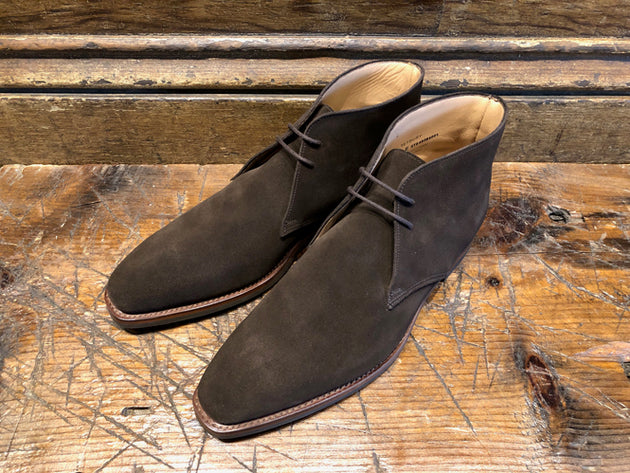 Crockett & Jones Tetbury Chukka in Dark Brown Suede with Dainite Sole