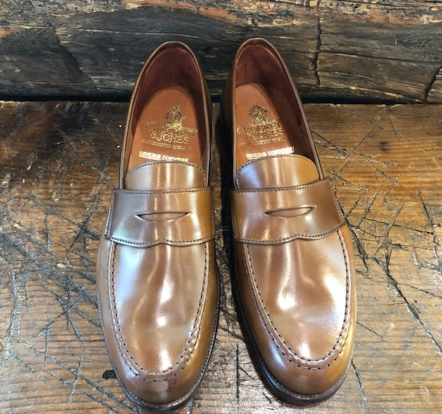 Crockett & Jones x O & D Unlined Harvard 2 Whiskey Shell Cordovan Penny Loafer