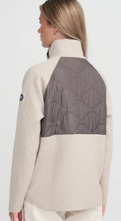 HOLEBROOK SWEDEN JANNIKE WINDPROOF PULLOVER SWEATER IN KHAKI/MOLE