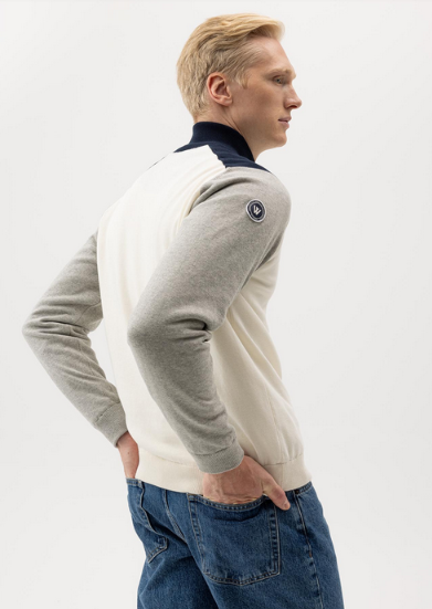 Holebrook Sweden Men's Ludvig T-Neck Windproof Sweater in Off-White