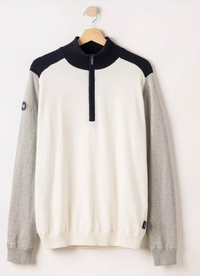 Holebrook Sweden Men's Ludvig T-Neck Windproof Sweater in Off-White