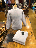 Harley of Scotland Men's Supersoft Wool Crew Neck Sweater in Ugie Pearl/ Aurora Shaggy Brush