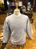 Harley of Scotland Men's Supersoft Wool Crew Neck Sweater in Ugie Pearl/ Aurora Shaggy Brush