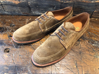Alden Rover Moc 3 Eyelit Tie in Snuff Suede Leather with a Leisure III Sole