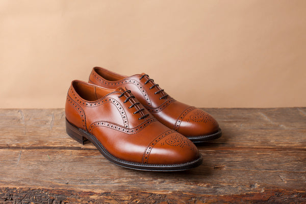 Alden Burnished Tan Cap Toe with Medallion – Oxford and Derby