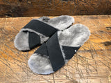 EMU AUSTRALIA WOMEN'S MAYBERRY CORKY SANDAL IN BLACK SUEDE