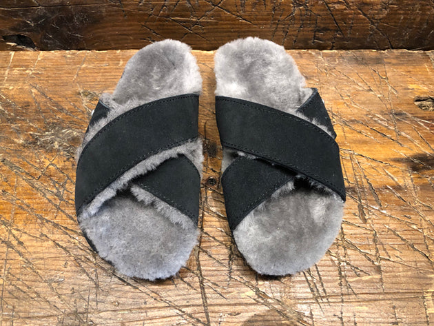 EMU AUSTRALIA WOMEN'S MAYBERRY CORKY SANDAL IN BLACK SUEDE