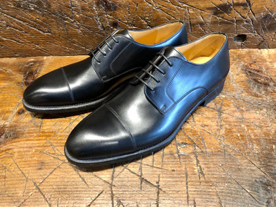 Magnanni Harlan Black Cap-Toe Blucher with Rubber Sole