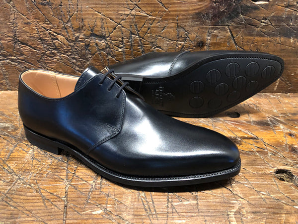 Crockett & Jones Highbury 3 Eyelit Plain Toe Derby in Black Calf with City  Rubber Sole