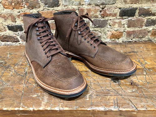 Alden Indy Boot in Reverse Oiled Tobacco Chamois Leather with Commando Sole