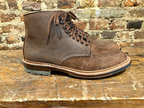 Alden Indy Boot in Reverse Oiled Tobacco Chamois Leather with Commando Sole