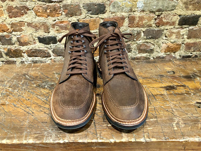 Alden Indy Boot in Reverse Oiled Tobacco Chamois Leather with Commando Sole
