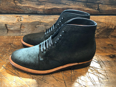 Alden x O & D Plain Toe Boot in Oiled Earth Reverse Chamois Leather