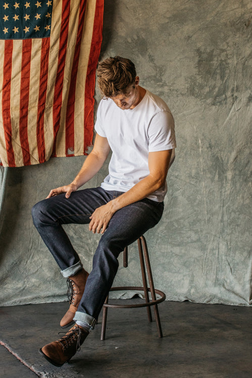 HIROSHI KATO 10.5 oz 4-Way Stretch Selvedge Raw Indigo Slim Cut Jeans (Pen Model)