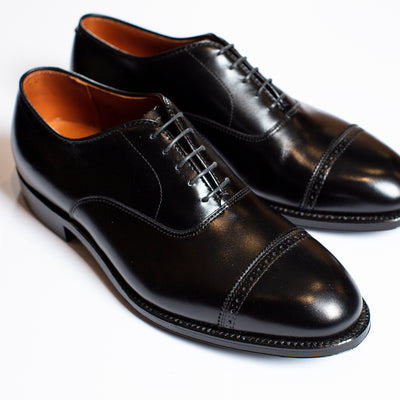 Alden Black Cap Toe with Perforated Seam