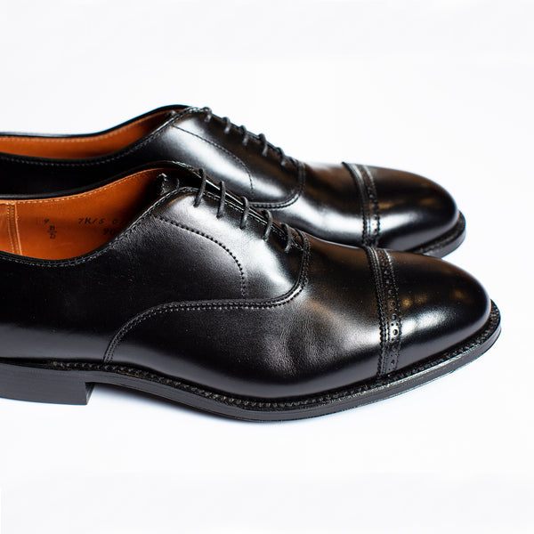 靴 Alden 901 Black Punched Cap Toe Alden 901 Black Leather Punched Cap Toe