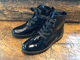 GABOR DAVOS BOOT IN BLACK CRINKLE PATENT LEATHER