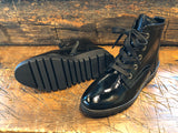 GABOR DAVOS BOOT IN BLACK CRINKLE PATENT LEATHER