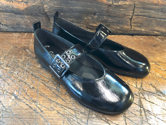 GABOR ELLISE MARY JANE FLAT IN BLACK PATENT LEATHER