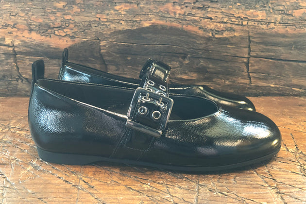GABOR ELLISE MARY JANE FLAT IN BLACK PATENT LEATHER