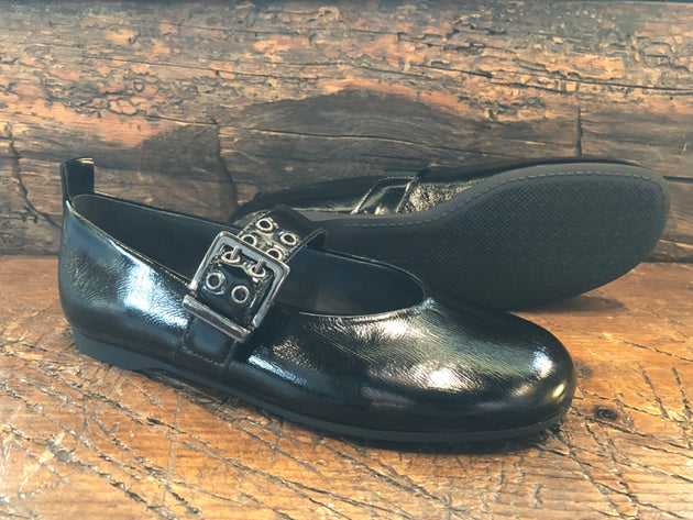 GABOR ELLISE MARY JANE FLAT IN BLACK PATENT LEATHER