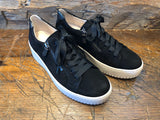 Gabor Women's Evette Black Suede and Leather Platform Sneaker
