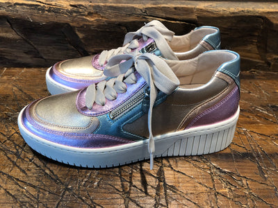 GABOR CAMI PLATFORM SNEAKER WITH PEARLIZED LEATHER IN PASTEL SHADES