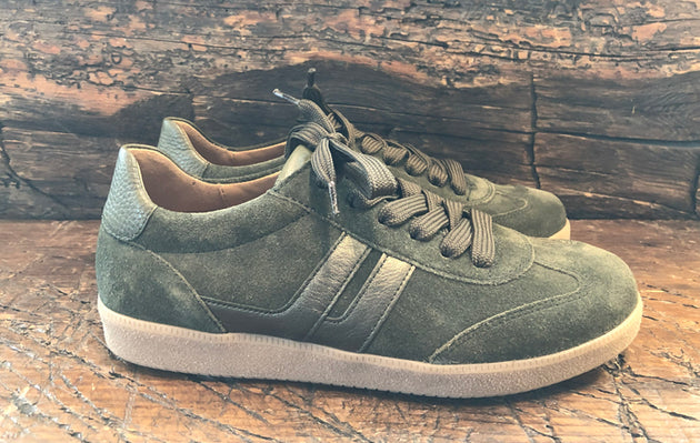 GABOR VERDE SNEAKER IN LODEN SUEDE WITH GUM SOLE