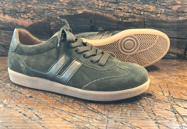 GABOR VERDE SNEAKER IN LODEN SUEDE WITH GUM SOLE