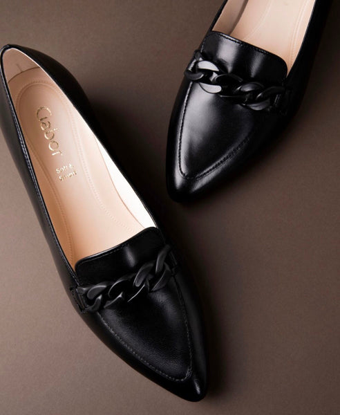 Gabor Women's Kate Loafer in Black Calfskin – Oxford and Derby Gabor Women's Kate Loafer in Black Calfskin – Oxford and Derby